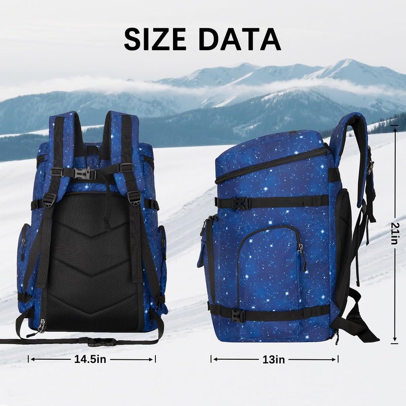Tenfly Ski Boot Bag,65L Snowboard Boot Bag for Air Travel,Padded Ski Bakcpack for Helmet, Goggles, Gloves, Skis - Image 4